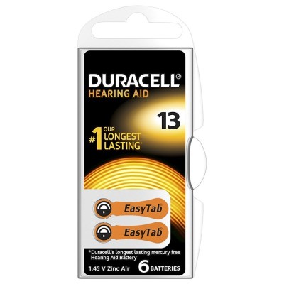 Multipack 60 Batterie DA13 Duracell Per Apparati Acustici Hearing Aid Batteries 10 confezioni da 6 pezzi