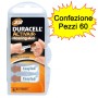 Duracell Easytab Activair tipo 312 per apparecchi acustici Zinc Air P312 PR41 ZL3 confezione da 60