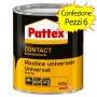 Pattex Mastice Universale Confezione da 6 Barattoli in Latta da 650 grammi Ciascuno