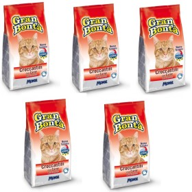 Multipack da 5 pz di Monge Gran Bonta' Croccantini per Gatti Gusto Carne 400 Grammi Ciascuno
