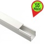 Canalina Passacavo singola Electraline 60770  Misura 20 x 10 millimetri 2 Metri Confezione da 10 Pezzi