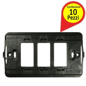 Supporti 3 Posti Plastica Feb Compatibile Serie Magic Bticino 2603 Pezzi 10
