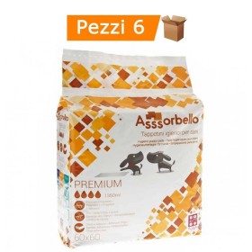Multipack 6 Confezioni Assorbello Tappetini igienici Premium per Cani 6 cm 60x60