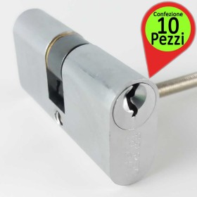 Cilindri Ovali in Ottone Cromato Satinato mm 54 (27+27) 2302 CS Pezzi 10