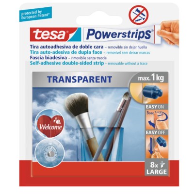 TESA POWERSTRIPS STRISCE TRASPARENTI LARGE 58814-00000