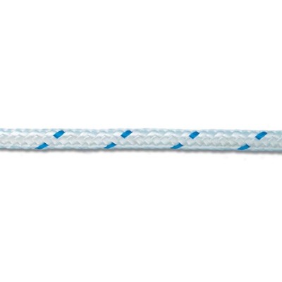 TREM SAIPAM 8 MM TRECCIA IN POLIESTERE COLORE BIANCO SEGNALE BLU 150 METRI NAUTICA