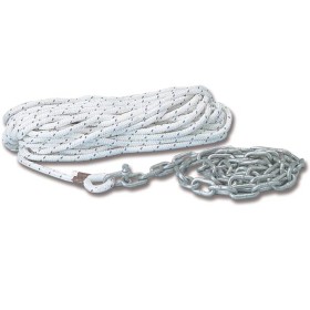 CIMA 10 MM 30 METRIPER ANCORA  IN POLIESTERE CON CATENA DA 2 MT E GRILLO ZINCATO NAUTICA