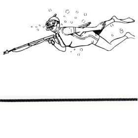 TRECCIA DI RICAMBIO PER FUCILI SUBACQUEI IN POLIPROPILENE NERA 2 MM 400 METRI NAUTICA