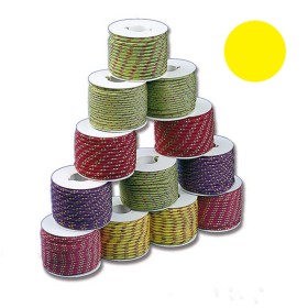 TRECCIA IN POLIESTERE COLORATO 1 BOBINETTA TRECCIATA 16 FUSI 22 MT GIALLA NAUTICA