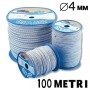 CORDA ELASTICA SPECIALE MARINA BIANCA FILOSEGNALE BLU NAVY DIAMETRO 4 MM IN BOBINA DA 100 METRI NAUTICA
