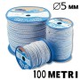 CORDA ELASTICA SPECIALE MARINA BIANCA FILOSEGNALE BLU NAVY DIAMETRO 5 MM IN BOBINA DA 100 METRI NAUTICA