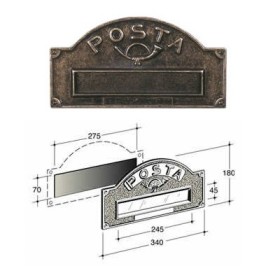 Alubox Buca Lettere Ottone Brunito