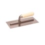 Frattazzo Professionale in Acciao Temperato Liscio e Manico in Legno (12x28 cm)