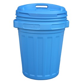 BIDONE PER RIFIUTI CON COPERCHIO A VITE COLORE BLU