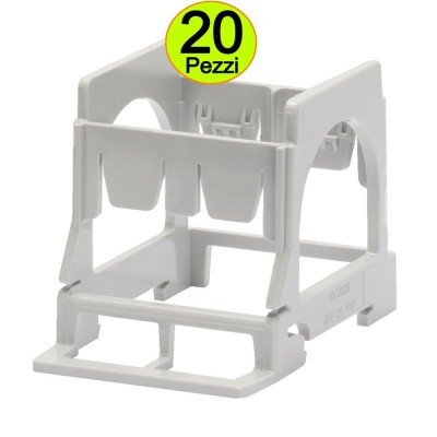Supporti per Montaggio Componenti Gewiss GW 26 410 Pezzi 20 Serie System Guida DIN 2 Posti 3 Moduli