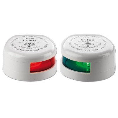 Fanali di Via Rosso e Verde SX e DX Policarbonato Bianco Omologati Per Barca Nautica