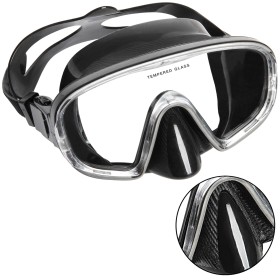 MASCHERA MONOVETRO TEMPERATO SUPREMA SILICONE NERO