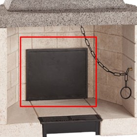 PIASTRA IN GHISA LISCIA PER CAMINETTO CM 50x60 SPESSORE MM 8