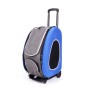 Trolley Zaino & Borsa per Cani e Gatti 3 in 1 Max 8 Kg Pet Rolling Colore Blu