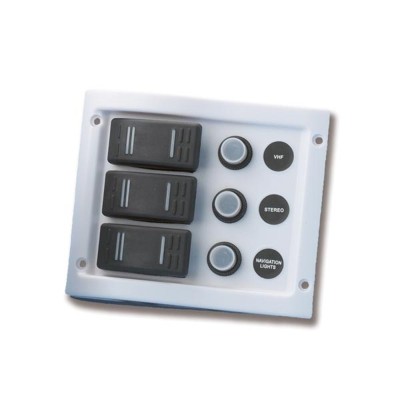 Pannello di comando 3 interruttori bianco per barca