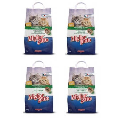 Multipack da 4 Confezioni di Miglior Gatto Lettiera Profumata Al Pino da 5 Kilogram Cad