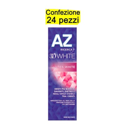 Dentifricio AZ 3D White Ultra White Multipack da 24 Confezioni da 75 Milliliters Ciascuna