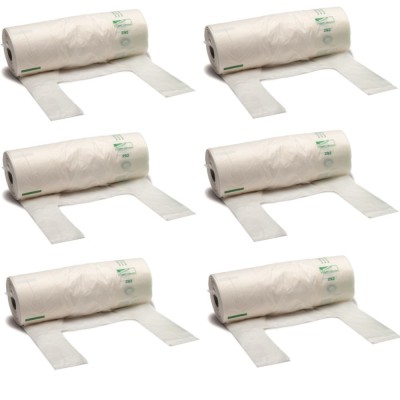 Shopper Biocompostabile 6 Bobine da 200 Buste Ciascuna 22 cm + 6 + 6x60