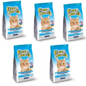Multipack da 5 pz di Monge Gran Bonta' Croccantini per Gatti Gusto Pesce 400 Grammi Ciascuno