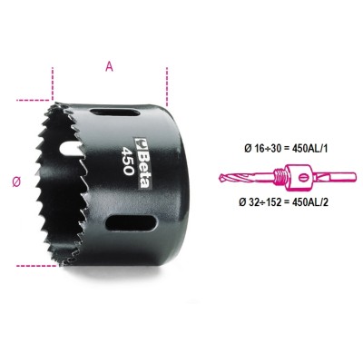 SEGHE A TAZZA IN ACCIAIO HSS -CO 8% Ø89 MM BETA