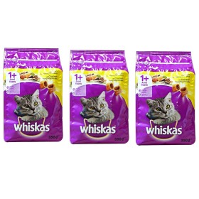 Multipack da 3 Confezioni di Whiskas 1+ Croccantini con Pollo per Gatti Conf da 350 Gr Cad