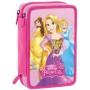 SEVEN Astuccio Completo Triplo Scomparto Tessuto Poliestere 12,5x19,5x7 cm Princess Disney