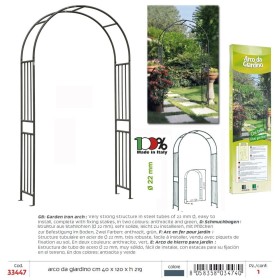 Arco per Giardino Decorativo in Ferro Antracite (120x40xH219 cm)