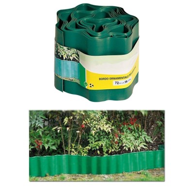 Multipack 8 pz Bordo Ornamentale per Giardino Verde PE Rinforzato in Rotolo