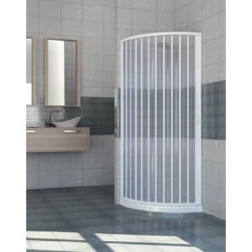 Box Doccia Semicircolare A Soffietto in PVC 90-70x185 cm Altezza Per Bagno