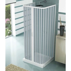 Box Doccia a Soffietto Apertura Centrale 3 Lati 2 Ante PVC H185 x 100x100x100