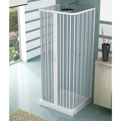 Box Doccia a Soffietto Apertura Centrale 3 Lati 2 Ante PVC H185 x 100x100x100