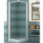 Box Doccia Riducibile Pvc a Soffietto 2 Ante Chiusura ad angolo cm 90x90x185h