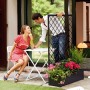 Fioriera con grigliato in metallo colore antracite per giardino casa bar e ristoranti