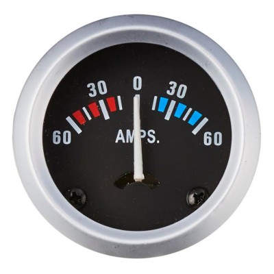 Indicatore Amperometro 60 - 60 A DC 12 Volt Nero Diametro mm 57