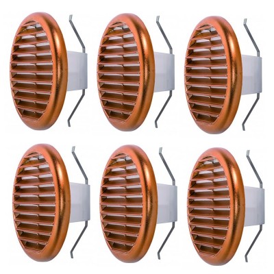 Griglie Ventilazione Tonde mm 145 Ramata Molle e Rete Aerazione Foro mm 80 a 125 Pezzi 6