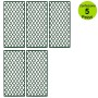 Multipack 5 pz Tralicci Fissi con Cornice in Legno Duro Colore Verde 0,60 x h 1,80 Metri