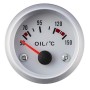 Indicatore Di Temperatura Olio 50 -150 Gradi DC 12 V mm 57 esterno Bianca Ghiera Silver