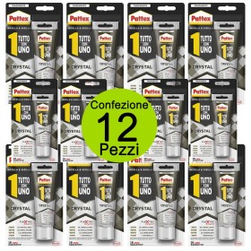 Multipack 12 Pezzi Adesivo Pattex sigillante trasparente con esclusiva formula Flextec