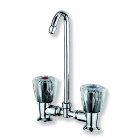 Rubinetto e Miscelatore Canna Alta Doppia Manopola Acqua Calda e Fredda