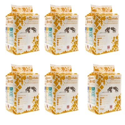 Multipack 6 Confezioni Assorbello Tappetini igienici Premium per Cani cm 60x90 Confezione da 30 Tappetini