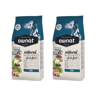 Multipack di 2 Confezioni da 4 Kg di Ownat Crocchette per Cani Classic Fish Natural