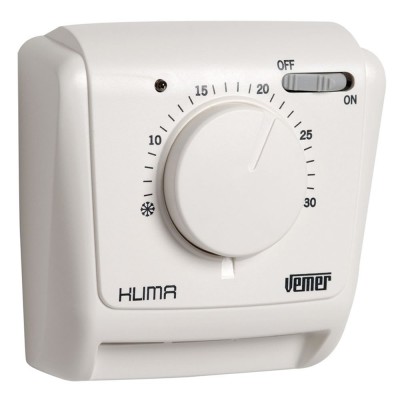 Termostato Klima Meccanico da Parete Vemer VE021200 Colore Bianco 