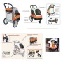 Passeggino per Animali Peso Max 45 kg Safari Shuttle Cani Gatti e Piccoli Animali