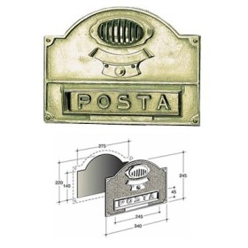 Alubox Buca Lettere Ottone Lucido con Citofono