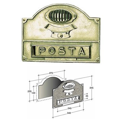 Alubox Buca Lettere Ottone Lucido con Citofono